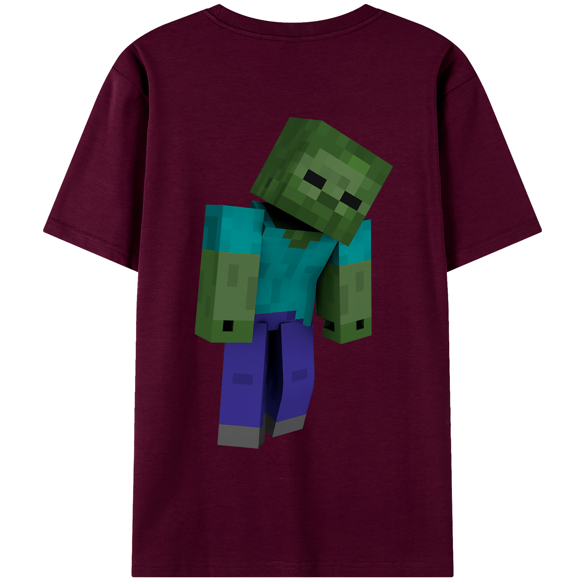 （画像用） マインクラフト ブロックの世界 Minecraft MC Block world レディース半袖Tシャツ(バックプリント)